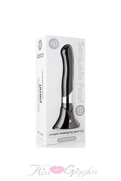 Pearl Shaped Clitoris Massager With Up and Down Motion- Black