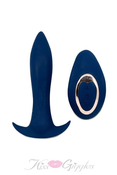 Sensuelle Power Butt Plug with Remote Control - Navy Blue