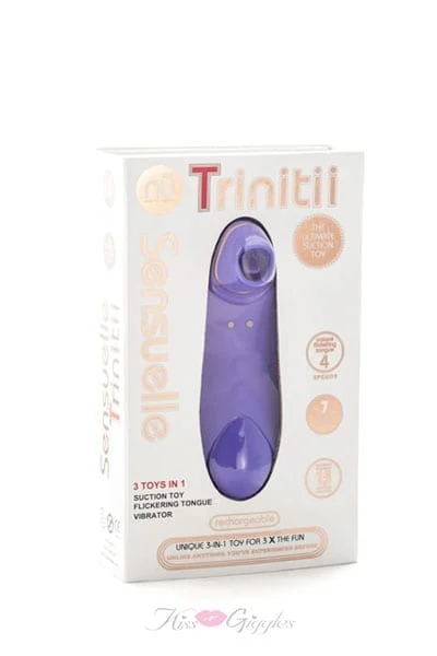 3-in-1 Clitoral Suction Sex Toy Flickering Tongue - Ultra Violet