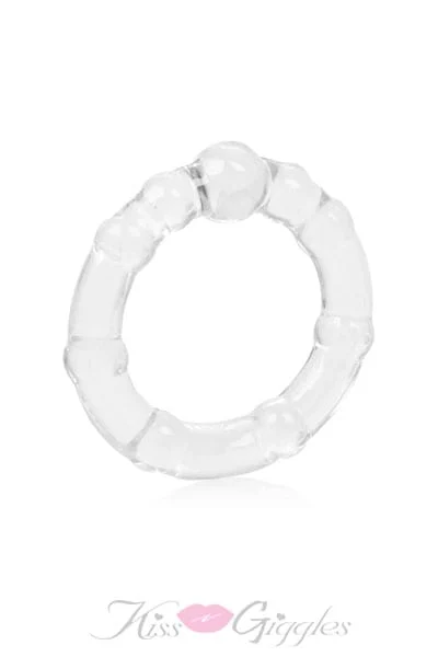 Silicone Island Rings - Three sizes of soft beaded rings - Clear