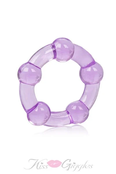 Silicone Island Rings - Three sizes of soft beaded rings - Purple