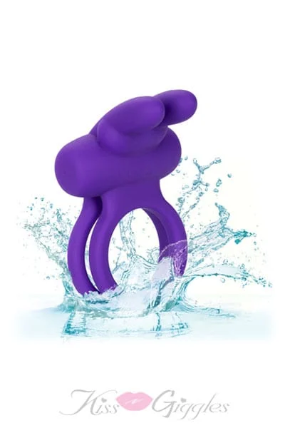 Cock ring silicone rechargeable dual rockin rabbit enhancer clit stimulator