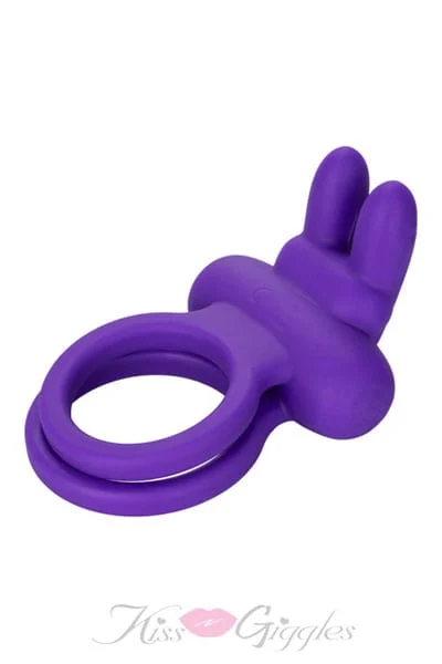 Cock ring silicone rechargeable dual rockin rabbit enhancer clit stimulator