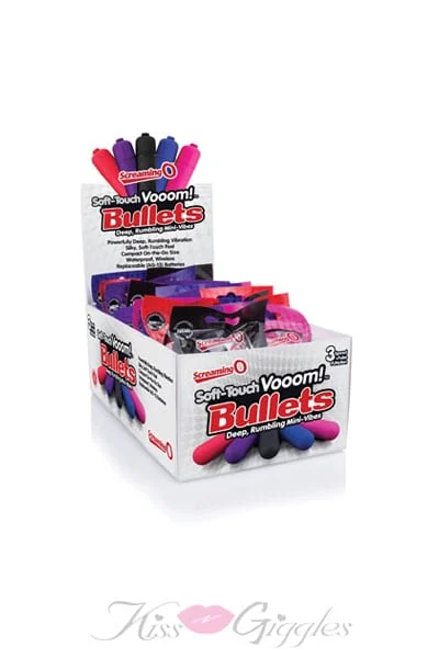 Soft-touch Vooom! Bullets - 20 Count Pop Box Display - Assorted Colors