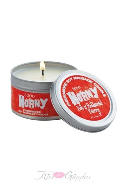 Pheromone Soy Massage Candle Sooo Horny Hot & Bothered Berry - 4 oz