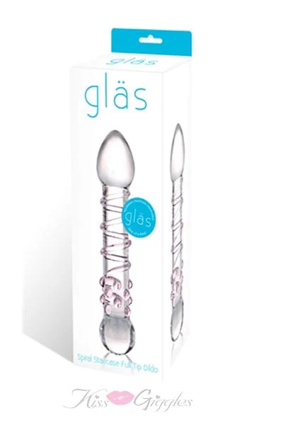 Artistically Crafted Glass Dildo with Spiral for G Spot Massager