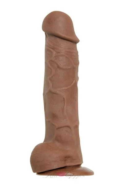 Large & thick realistic brown dildo with strong suction
