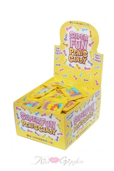Penis Shaped Candy Super Fun 100 Bags with Display