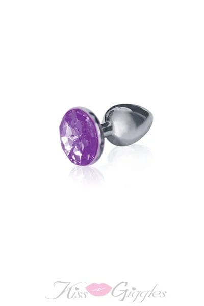 The 9's the Silver Starter Bejeweled Stainless Steel Plug - Violet