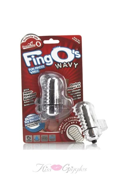 The FingOs Fun Finger Clitoral Vibrators - Wavy Clear