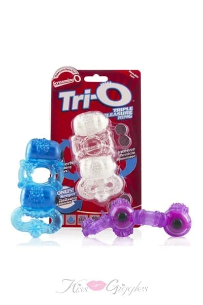 The Tri-O Pleasure Ring - Super Powered Top Motor - Assorted Colors