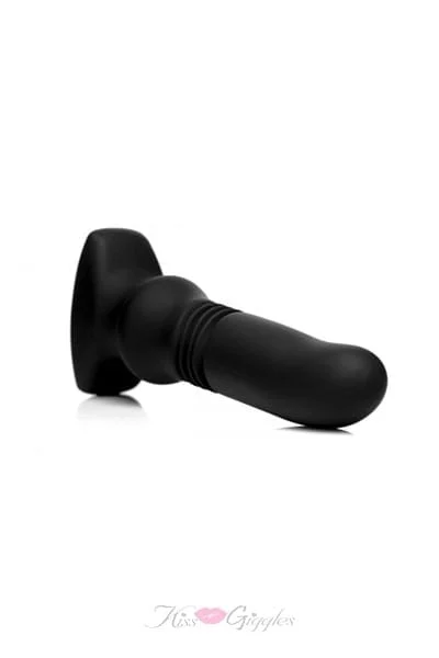 Thunder Plugs Silicone Vibrating and Thrusting Plug - Black