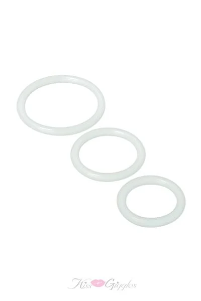3 Pc Trinity Silicone Cockrings Set with 3 Different Size Rings