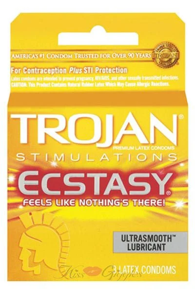 Trojan Ecstasy Ultrasmooth Lubricant - Feel the Pleasure - 3 Pack