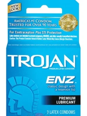 Trojan Enz Lubricated Condoms Silky Smooth Lubricant - 3 Pack