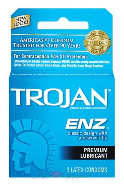 Trojan Enz Lubricated Condoms Silky Smooth Lubricant - 3 Pack