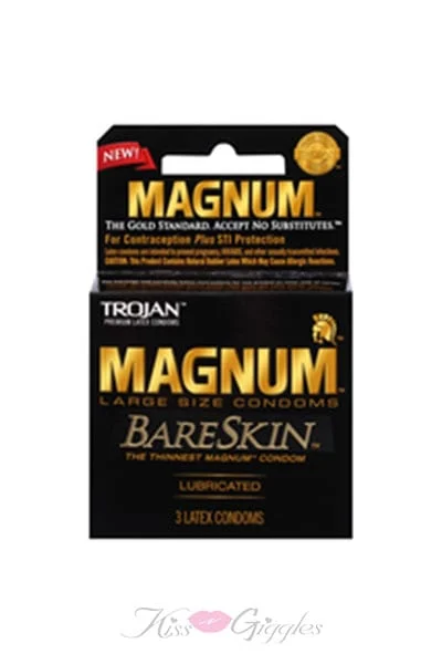 Trojan Magnum Bareskin Large Size Condoms 3 Pack