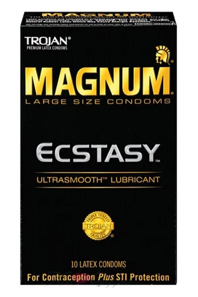 Trojan Magnum Ecstasy Ultrasmooth Lubricant Condoms - 10 Pack