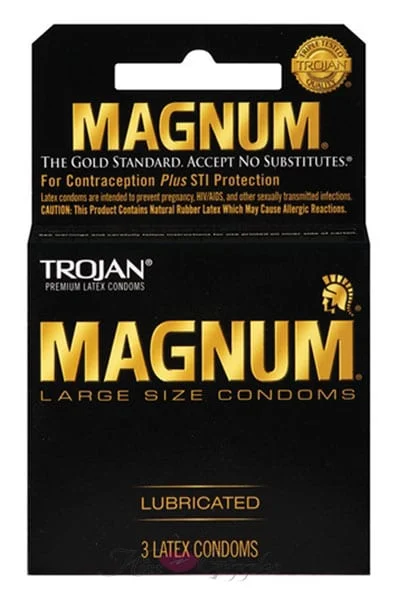 Trojan Magnum Large Condoms with Silky Smooth Lubricant - 3 Pack