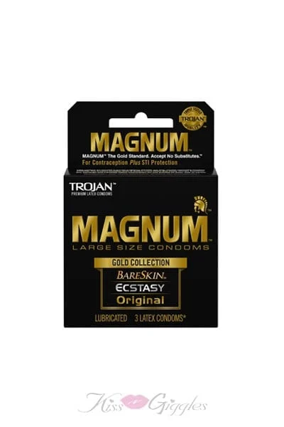 Trojan Magnum Large Size Gold Condoms Collection - 3 Pack