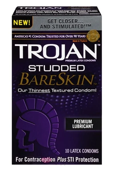 Trojan Studded Bareskin 10 Pack