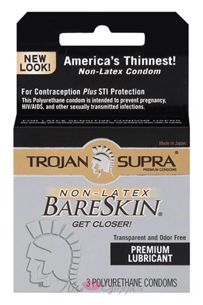 Trojan Supra Lubricated Condoms - Ultra Thin - 3 Pack