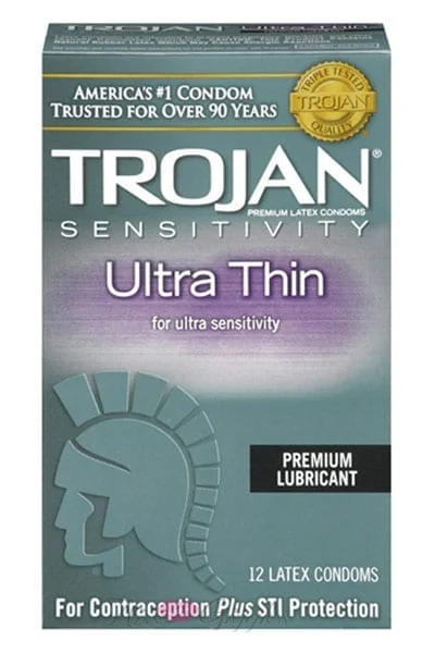 Trojan Ultra Thin Lubricated Condoms - 12 Pack