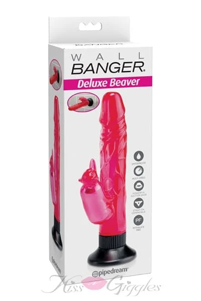 Waterproof Beaver Vibrator w Suction Cup Wall Bangers - Pink