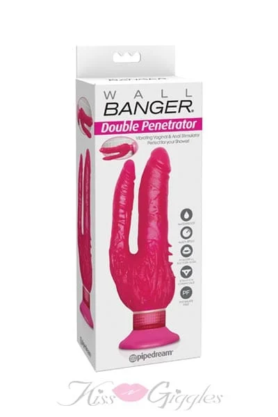 Waterproof Wall Bangers Double Penetrator - Pink