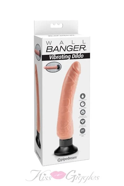 Waterproof Wall Bangers Realistic Suction Cup Vibrating Dildo - Flesh