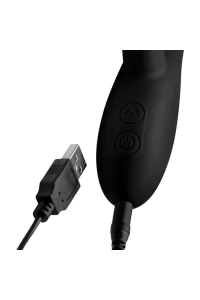 7 modes bendable silicone clit stimulating rabbit vibrator - black