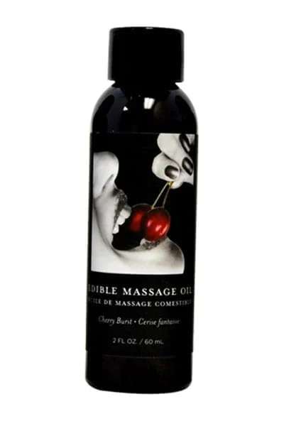 Cherry Edible Massage Oil with Skin Conditioning 2 Oz Bottle