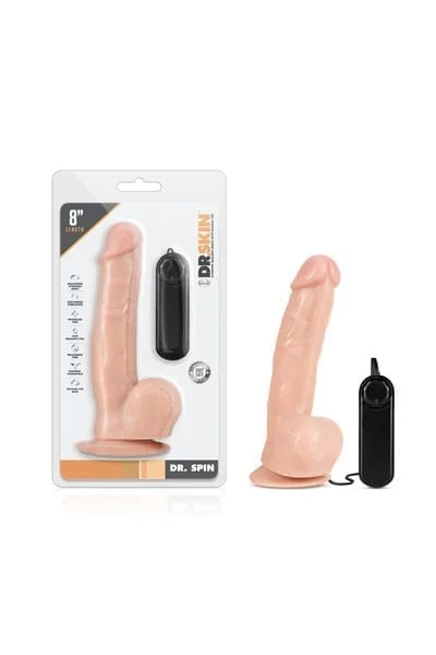 8 inch gyrating realistic dildo with spinning shaft and head