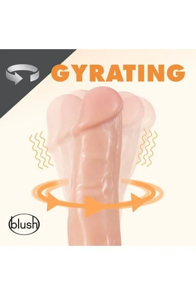 8 inch gyrating realistic dildo with spinning shaft and head