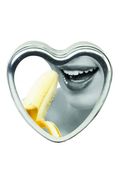 Banana flavor massage edible heart candle sex massage oils - 4 oz.