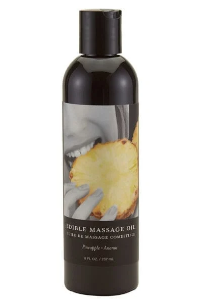 Pineapple Edible Massage Oil with Skin Conditioning 8 Oz Bottle