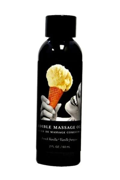 French Vanilla Edible Massage Oil with Skin Conditioning 2 Oz Bottle