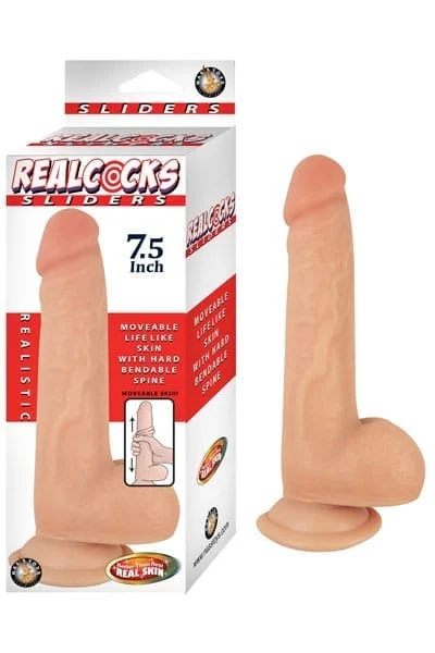 7.5 Inch Moveable Skin Dildo with Veined Texture Epic Realcocks Sliders