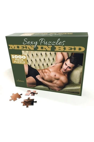 1000 Piece Puzzle Sexy Men in Bed Bachelorette Party Supplies Antonio
