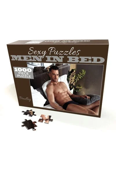 1000 Piece Puzzle Sexy Men in Bed Bachelorette Party Supplies Bradley