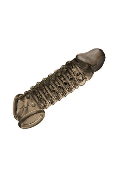 Ribbed Cock Extension Add 2 Inches in Length Plus Nuttsling - Smoke