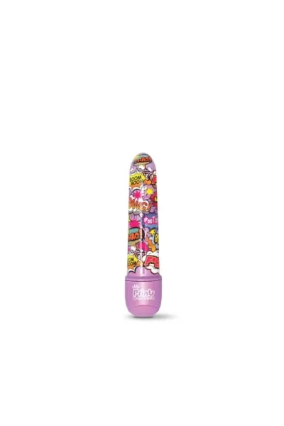 5 Inch Smooth Tapered Vibrator with Fuck & Boink Prints - Purple