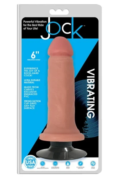 6 Inch Vibrating Dildo Dong with Suction Cup Base Rock-Hard-Cock