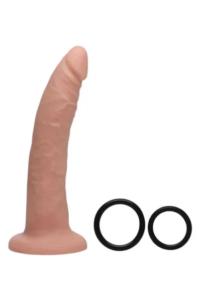7.5 Inch Silicone Realistic Slender Dildo with Heavy-Duty Harness