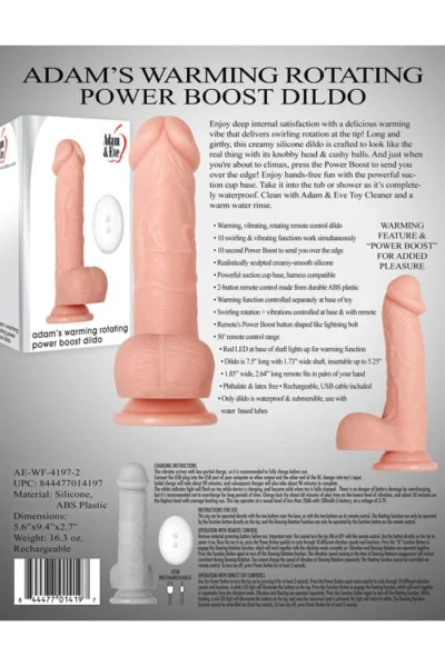 7.5 Inches Long Thick Dildo with Warming Rotating Boost