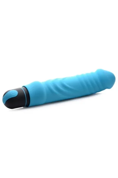 8.5 Inches XL Bullet Vibrator with a Ribbed Sleeve - Blue