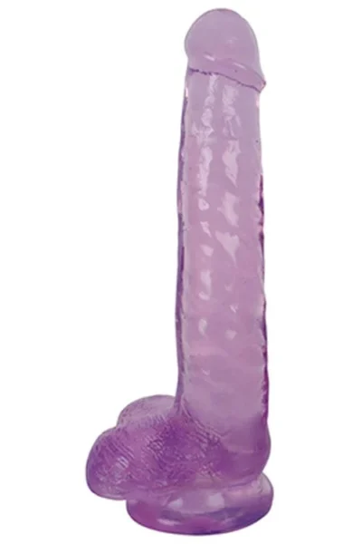 8 Inch Suction Mounted Slim Dildo Harness Compatible - Grape Ice