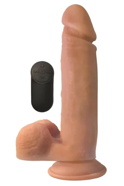9 inch remote control vibrating dong with balls & suction cup base