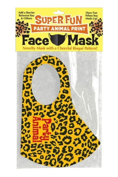 Novelty face mask with animal print - yellow & black