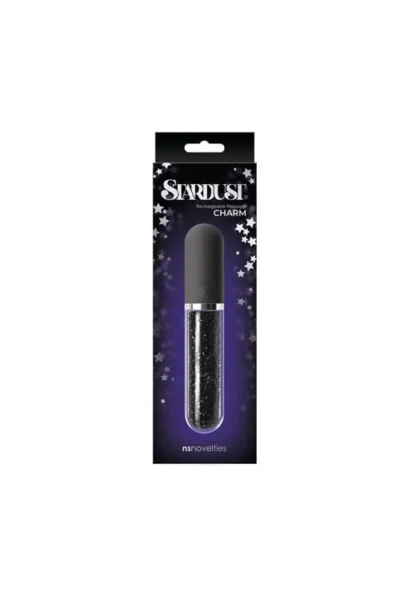 Rechargable Mini Vibrator Clit Massager Glass Vibrator - Black